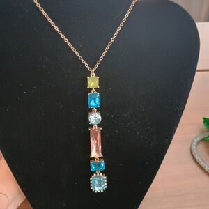 Long Elegant Multicolor Pendant Necklace